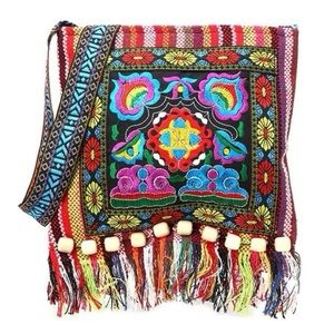 NEW Tassle Embroidered Bohemian Crossbody Bag